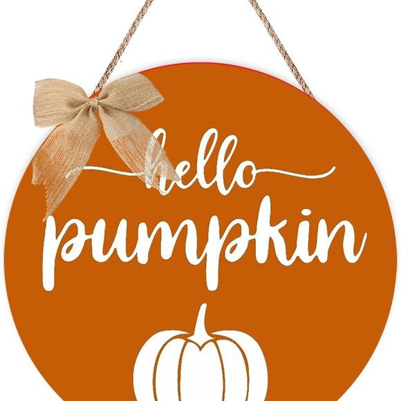 Thanksgiving Door Decorations Fall Decor - Hello Pumpkin Wall Sign Decorations - - Picture 1 of 7